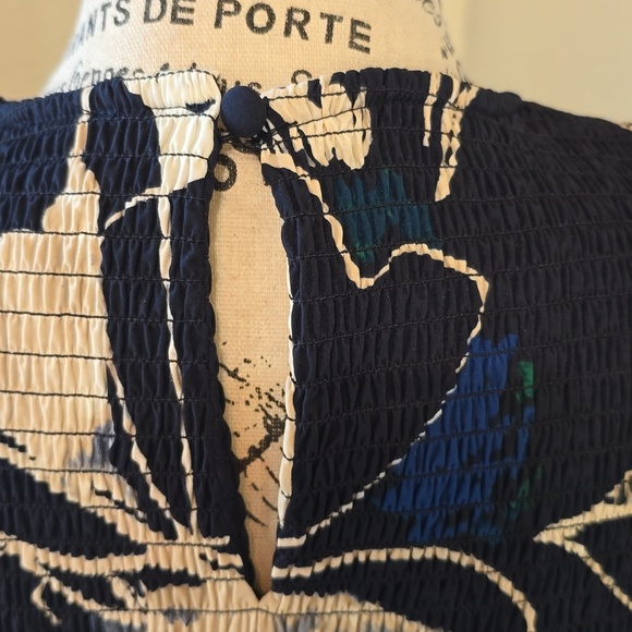 Calvin Klein Navy Floral Maxi Dress Size 10 Stretch Sleeveless Elegant NWT - Picture 5 of 10